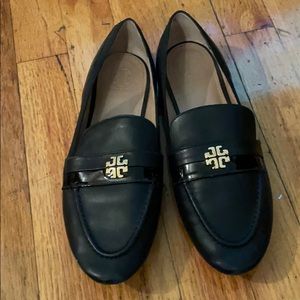 Tory Burch Leather Logo Loafer Black SZ 7
